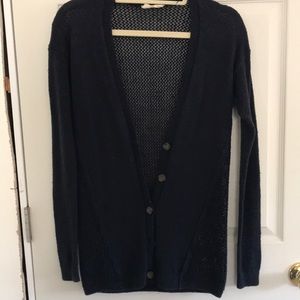 Hollister Navy blue button down cardigan sweater